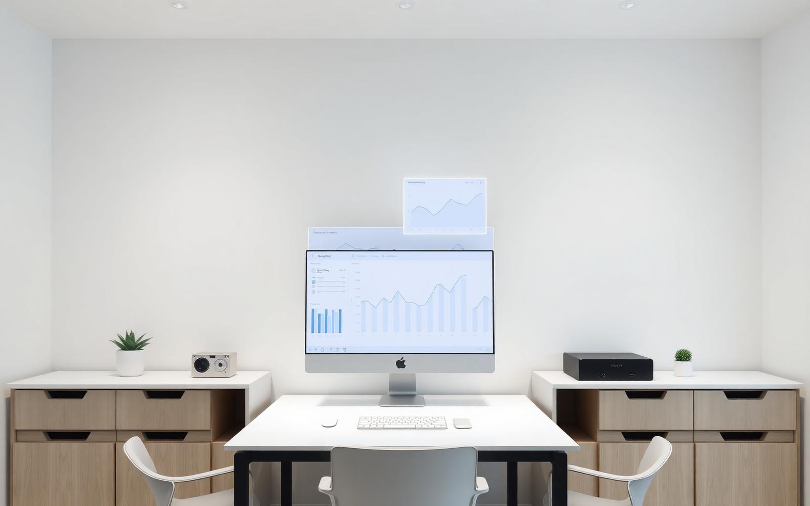 Tableau de bord digital lumineux illustrant le pilotage des performances WeDo.digital